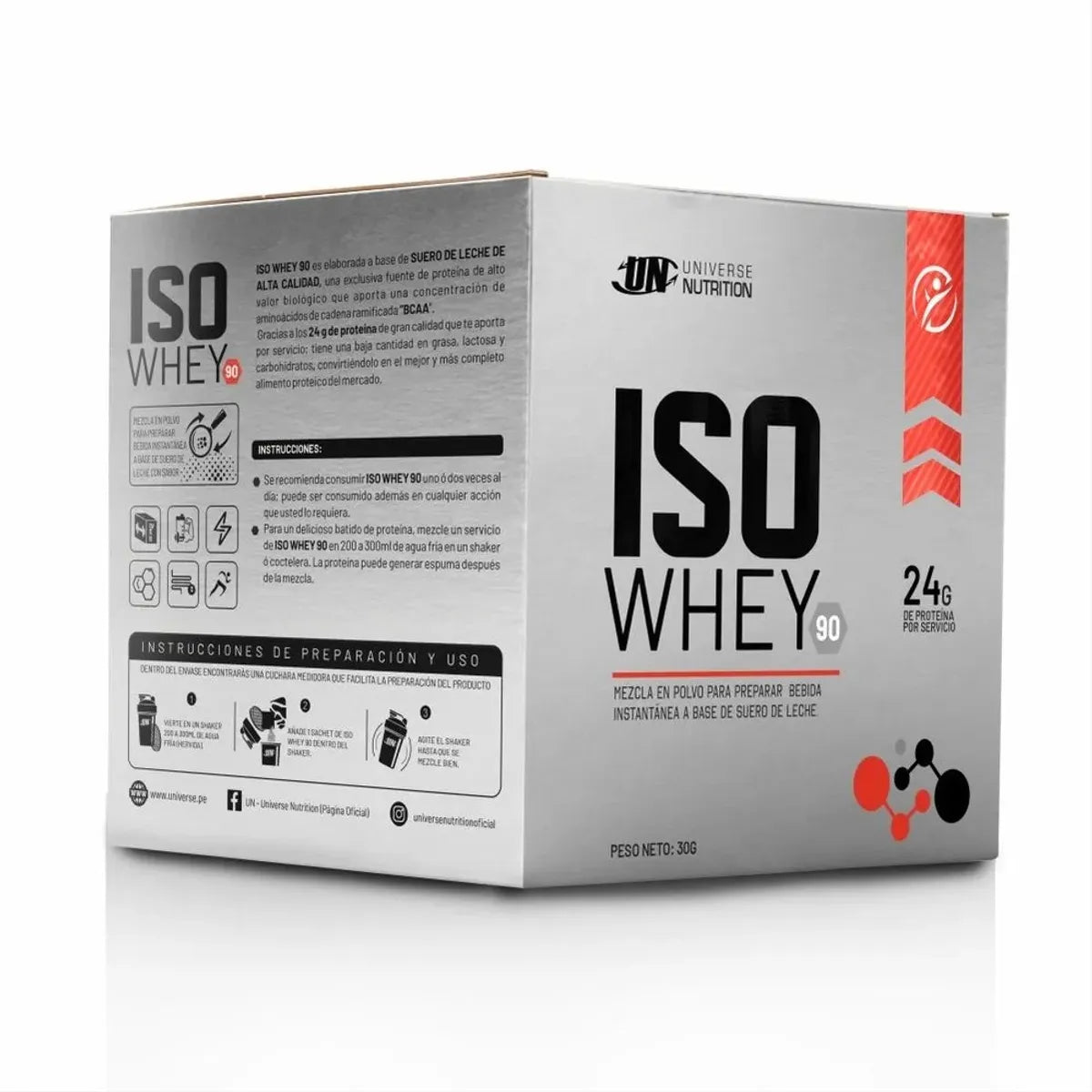 Iso Whey Universe Nutrition - Caja de 10 Unidades / Sabor Vainilla (50 g c/u)